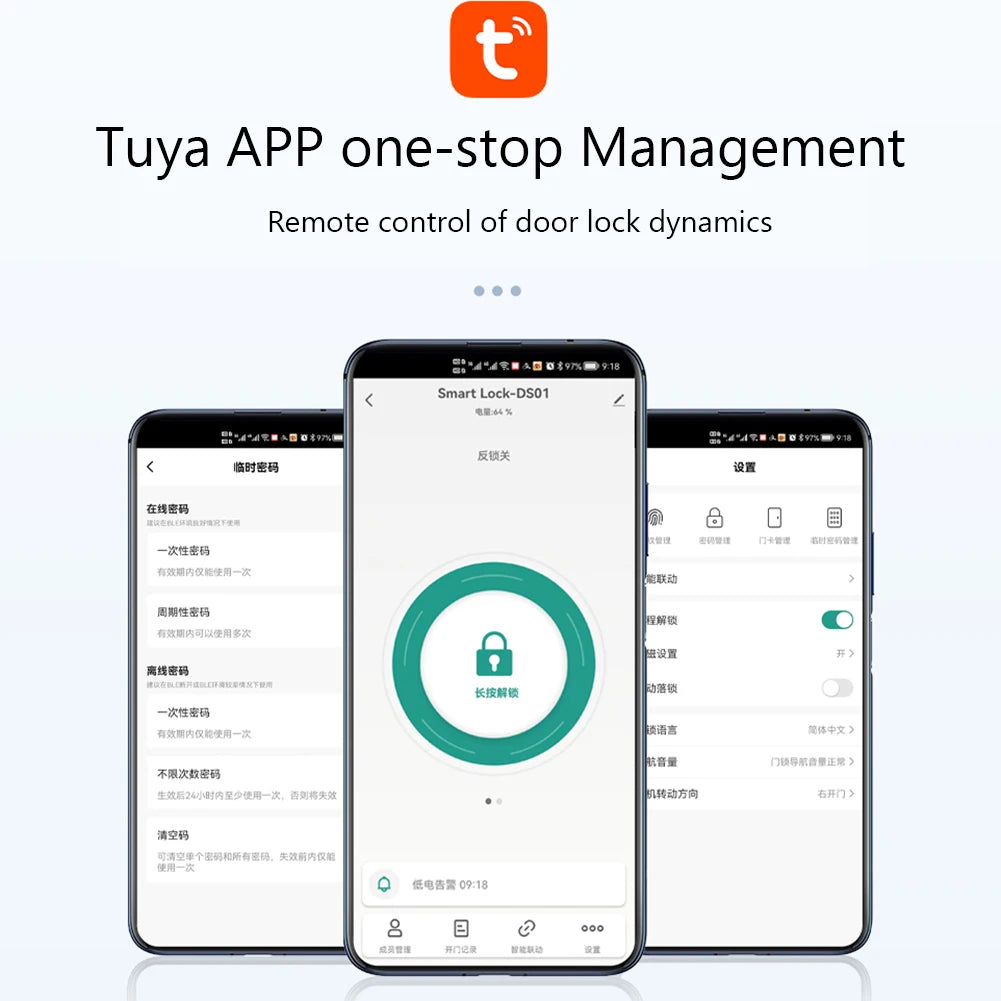 Tuya Smart Deadbolt Lock - Keyless Fingerprint Keypad Bluetooth for Front Door, Home/Apartment | AlluCanFind
