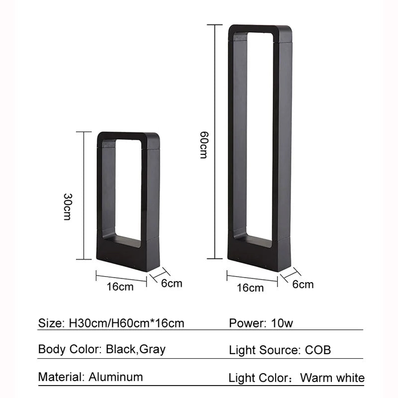 Outdoor Waterproof 10W LED Lawn Lamp Modern Aluminum Pillar Garden Light Villa Courtyard Landscape Lighting Lawn Bollards Lamps
