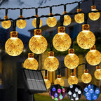 LED Solar String Lights Outdoor 60 Leds Waterproof Crystal Globe Lights with 8 Modes Garden Light for Patio Party Tree Decor