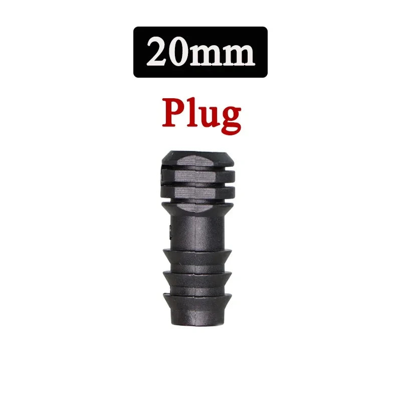 2~50pcs Greenhouse PE Pipe Joint 16 20 25 mm Tee Straight Elbow Plug Irrigation Pipe Fitting Micro Spray Irrigation Accessories