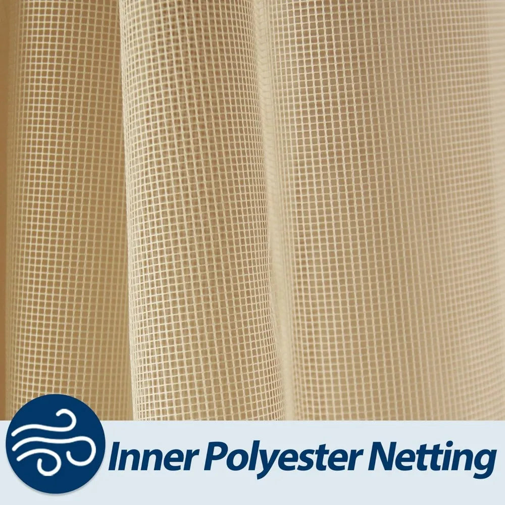 Wooden Gazebo Curtains Part - Outdoor Hardtop Patio Gazebo Canopy Netting Walls with Zipper, Breathable Mesh