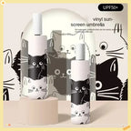 Simple Cartoon Kittens Printed Black And White Umbrella, Sunny And Rainy Dual-use UV Protection Umbrella