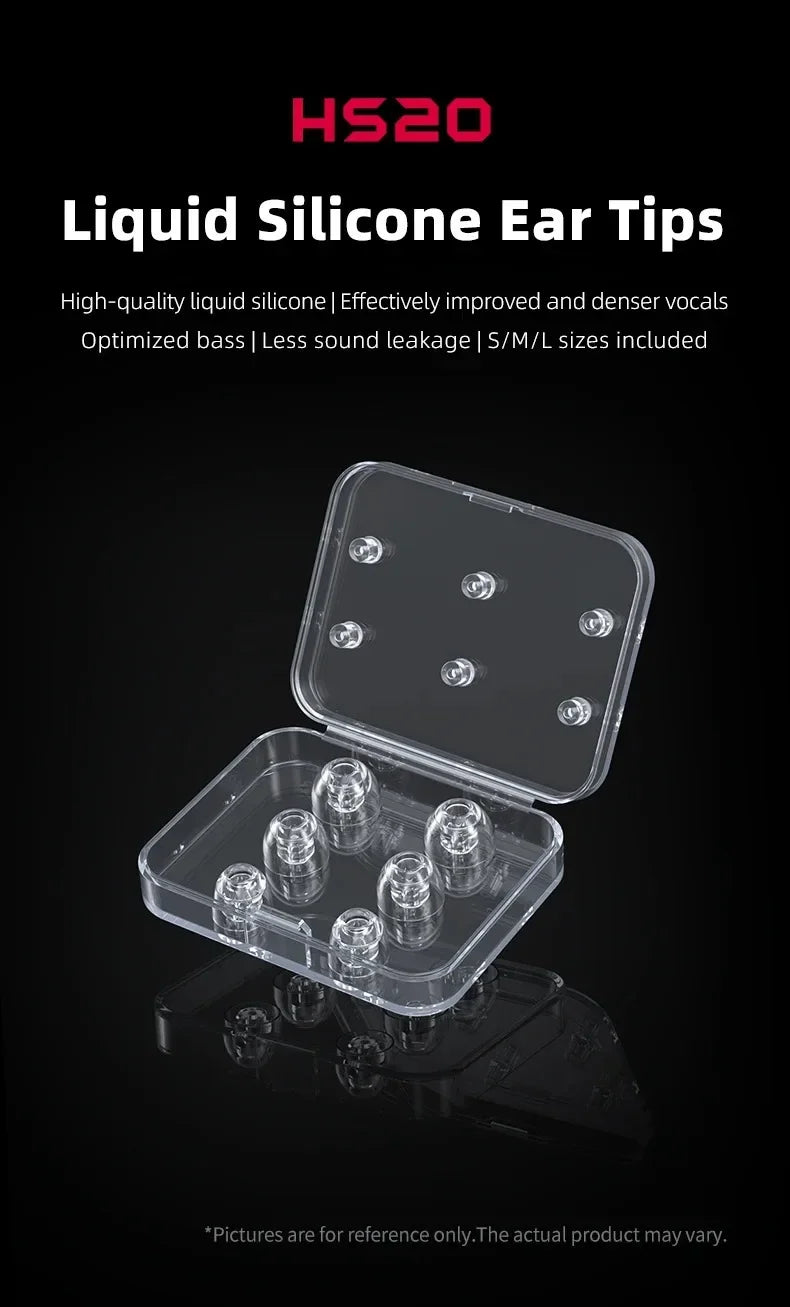 FiiO HS20 Transparent Earphone Cover Liquid Silicone Ear Tips Eartips 3pairs Bass Boost Customize EarTips LFGB Authentication