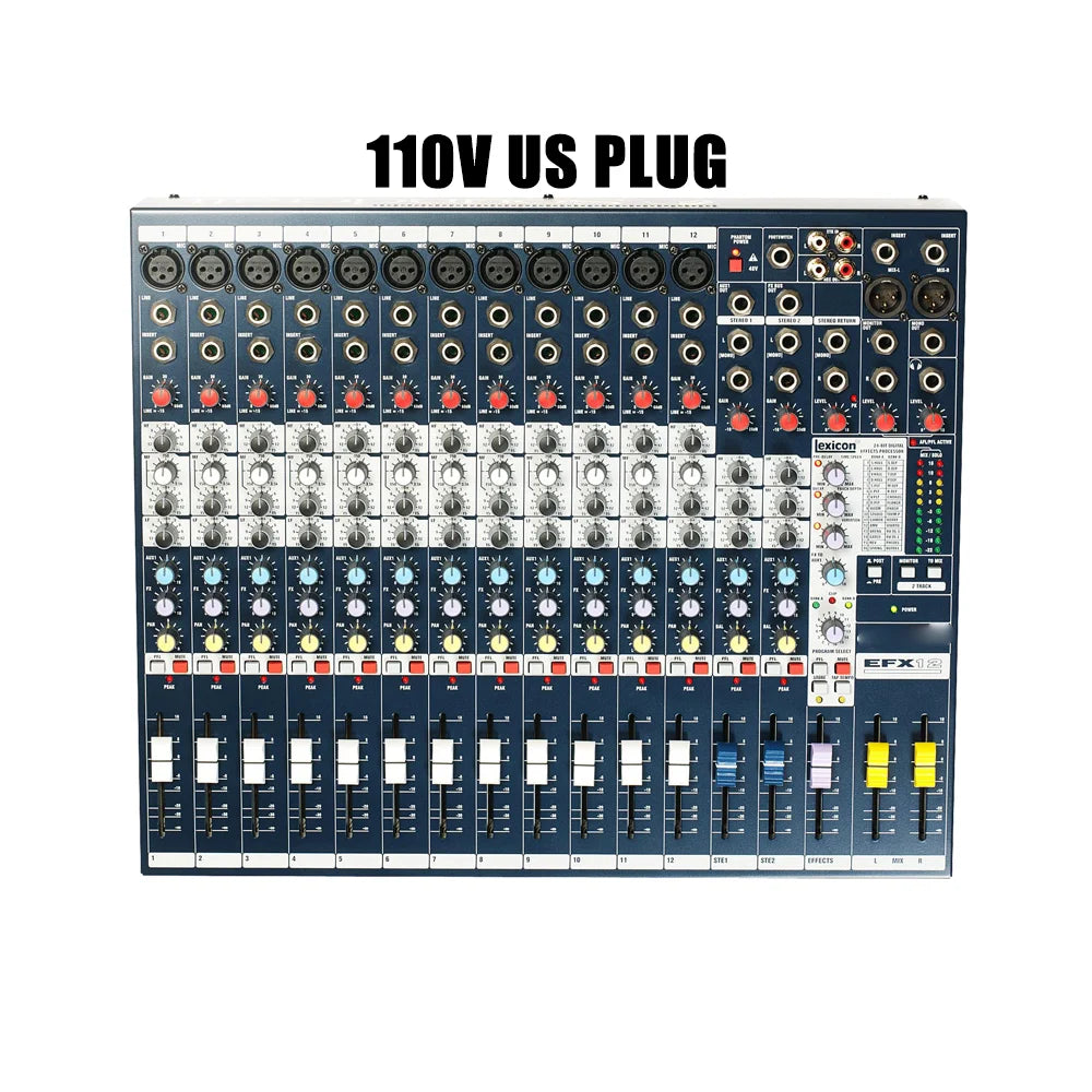EFX12 EFX 12 Professional 12 Channel Audio Mixer sound Mixing console ingterface with Built-in 24-bit Lexicon Effects for Stage
