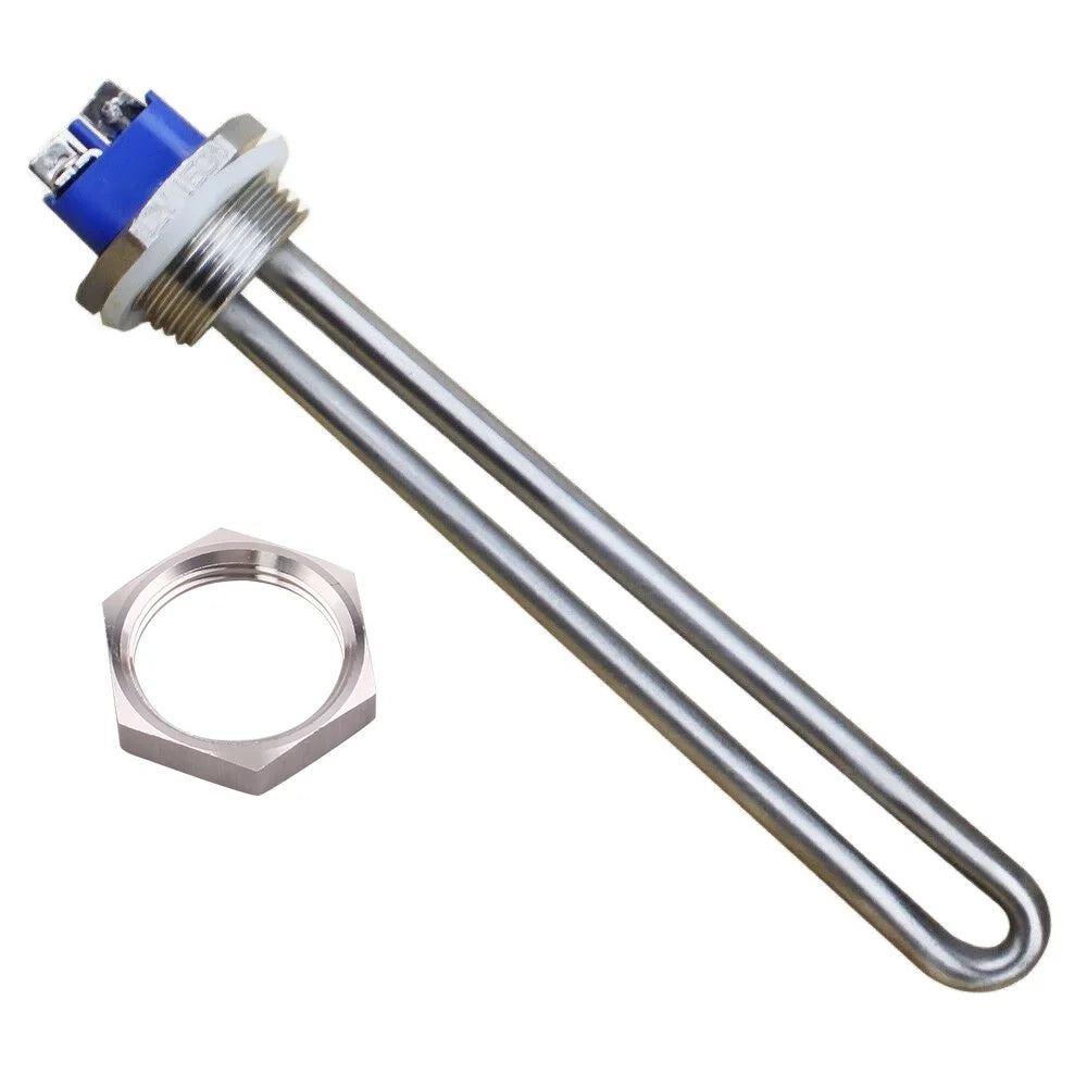 12V/24V DC Immersion Water Heater Submersible Heating Element with 1 Inch NPT Thread  Tubular Heater 150W/300W /600W SUS304