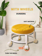 With Wheel Seat Sliding Wheel Low Stool Universal Wheel Small Stool Children Multifunctional Shoe Changing Stool Round Stool