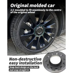4PCS Wheel Hub Caps Center Cover for Tesla 2024 Model 3 Highland Wheel Cap Kit Center Cap Lug Nut Covers Modification Hubcaps