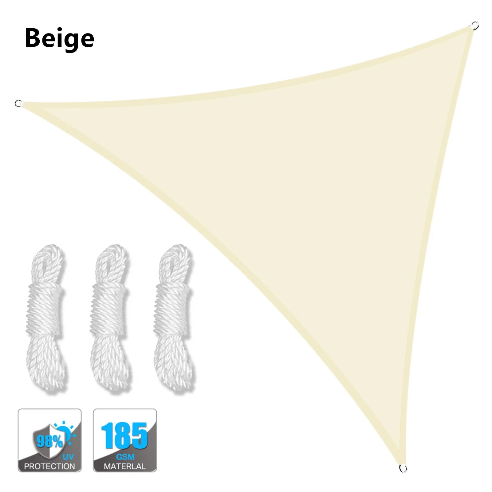 5x5x5/2x2x2M Waterproof Sun Shelter Triangle Sunshade Protection Outdoor Canopy Garden Patio Pool Shade Sail Awning Shade Cloth