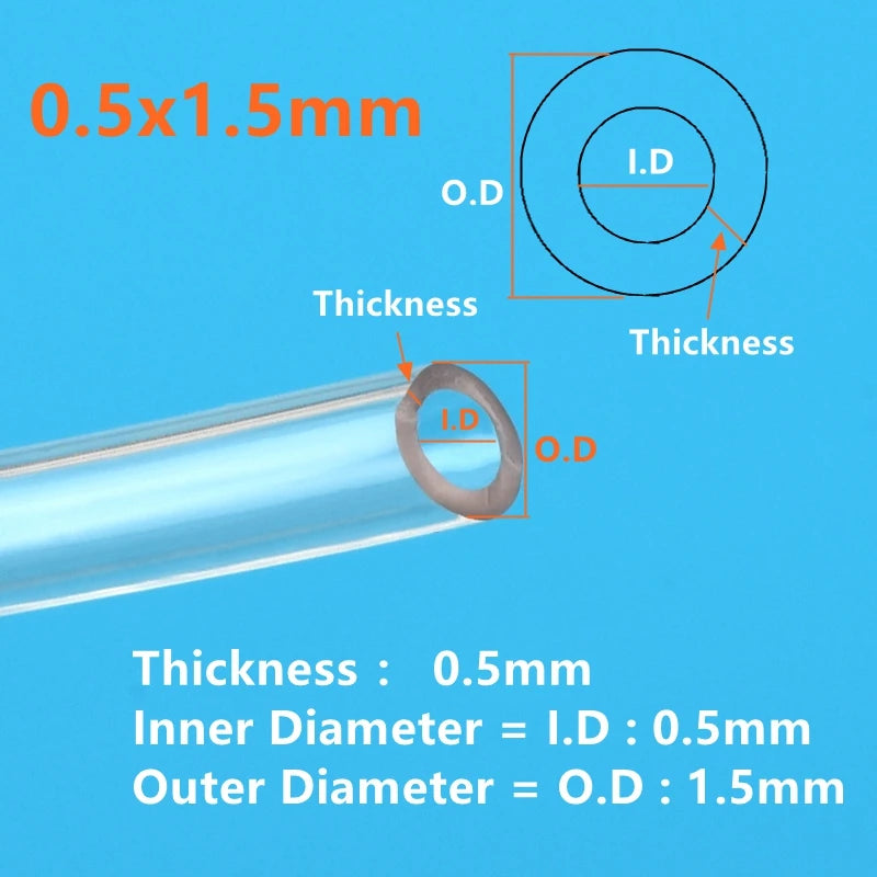 1/5/10M Food Grade Transparent Silicone Rubber Hose ID 0.3 0.5 0.7 0.8 1 1.2 1.5 1.6 1.8 2 2.5mm Flexible Nontoxic Silicone Tube