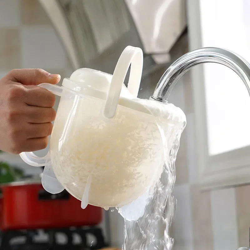 Kitchen Free Hand Washing Washing Rice Washing Vegetables Fruit and Vegetable Drain Basket Plastic Counter Flow Rice Washer