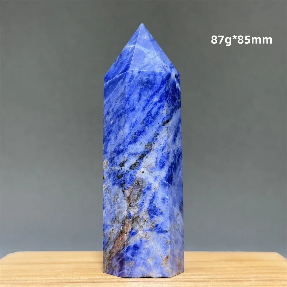 Blue Veins Stone Obelisk Natural Mineral Quartz Home Feng Shui Decorative Gift Reiki Treat Witchcraft Magic Wand