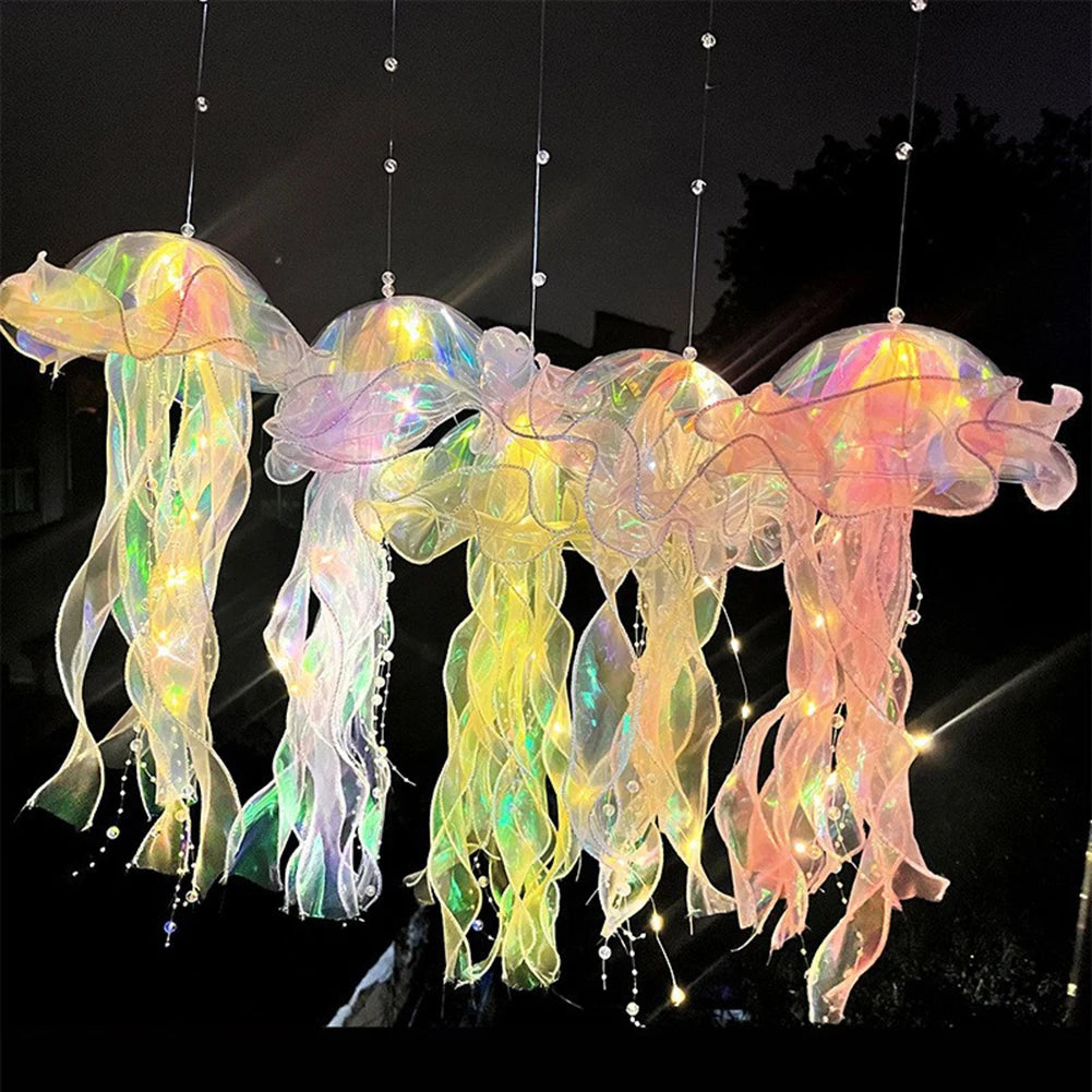 Beautiful Jellyfish Lamp Flower Girl Room Atmosphere Decoration Lamp Bedroom Colorful Nightlight Home Decoration