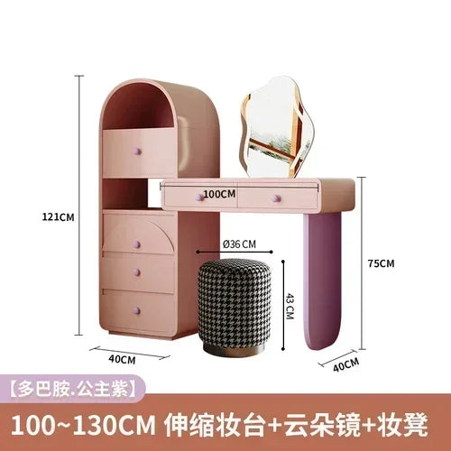 Storage Stool Dressing Table Mirrors Women Minimalist Jeweler Dresser Makeup Stand Tocador De Maquillaje Home Decoration