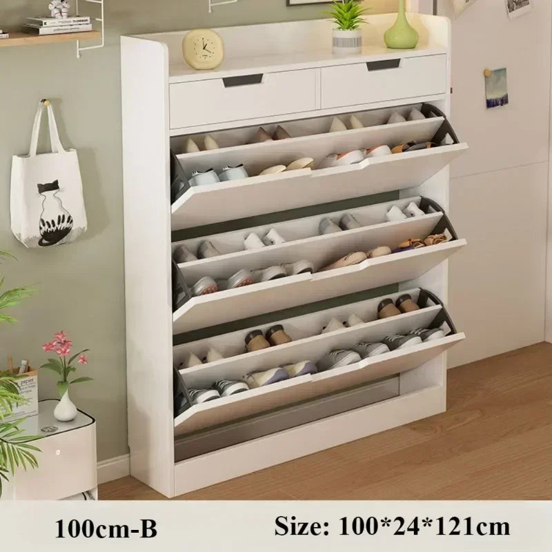 Simple Flip Bucket Shoe Cabinet Entrance Ultra-thin Shoe Cabinet Large Capacity Simple Storage Rack Indoor Shoe Storage Cabinet