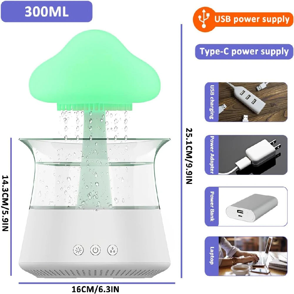 Rain Cloud Humidifier Aroma Diffuser With 7Colors Night Light Aromathe