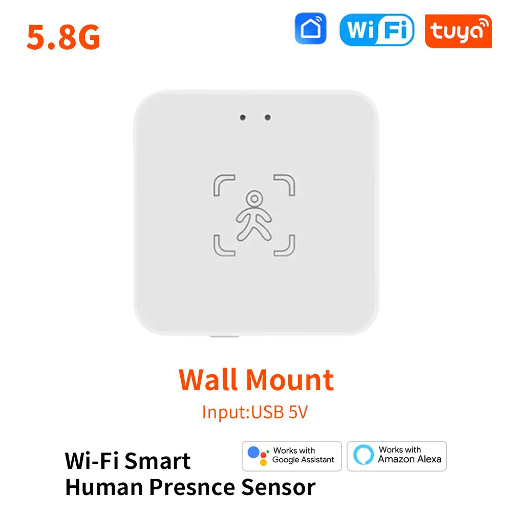 Tuya 24G ZigBee /Wifi MmWave Human Presence Sensor Smart Human Body PIR Sensor Radar Detector With Luminance/Distance Detection