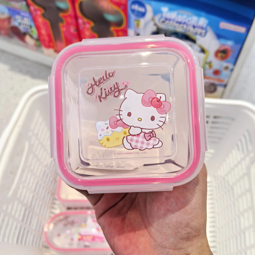 Kitty Rectangle Food Storage Container with Arc Edge Lock Design Airtight Leakproof BPA Free Ideal for Kitchen Organization