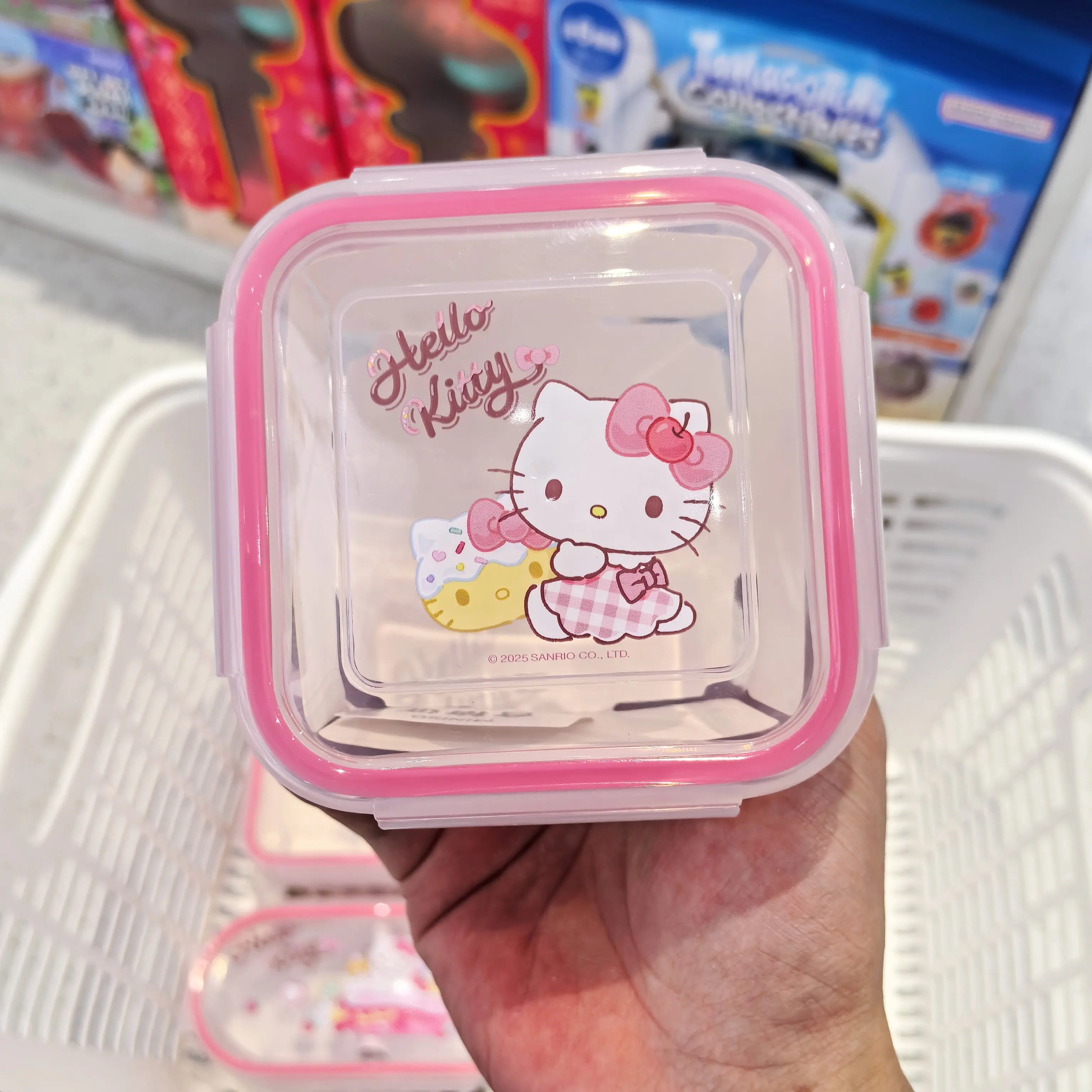 Kitty Rectangle Food Storage Container with Arc Edge Lock Design Airtight Leakproof BPA Free Ideal for Kitchen Organization