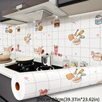Kitchen Oil Proof Stickers High Temperature Resistant Aluminum Foil Oil-Absorbing Paper Refurbished Wall Stickers Self-Adhesive