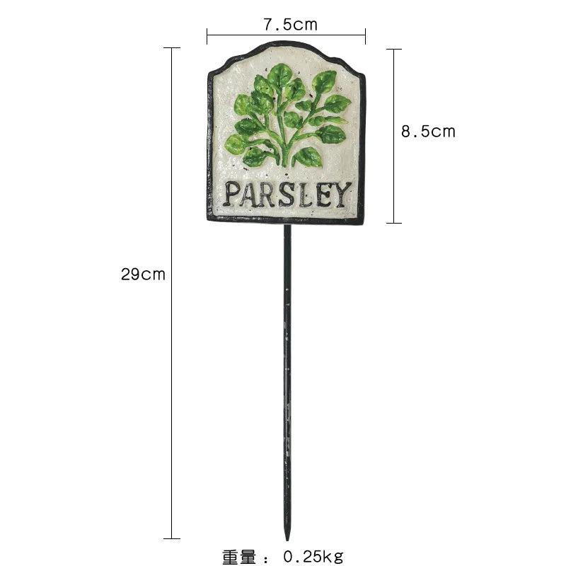 Cast Iron Vintage Plant Markers, Garden Labels, Rustic Decor for Balcony and Yard, English Letter Tags.