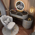 Pink White Vanity Table Women Luxury Nail European Big Stool Study Dressing Table Organizer Mesa De Maquillaje Home Furniture