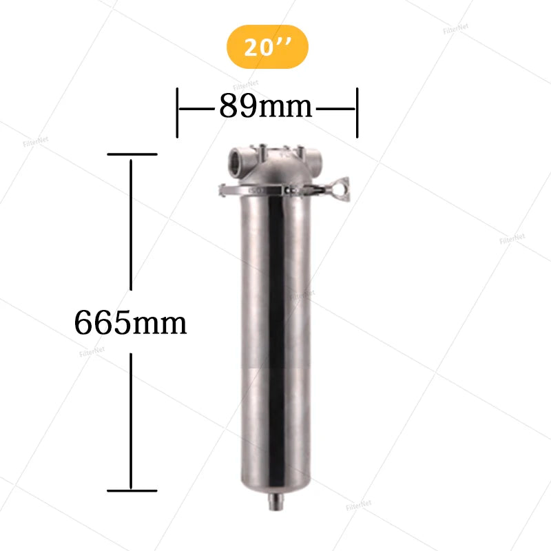 20*2.5inch stainless steel water filter housing water filtration pre f
