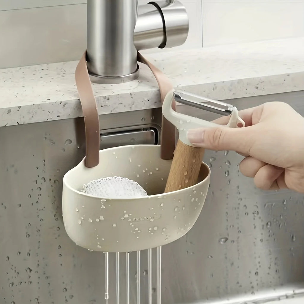 Kitchen Sink Holder Hanging Drain Basket Adjustable Drain Rack Soap Sponge Holder Faucet Holder Kitchen Accessories