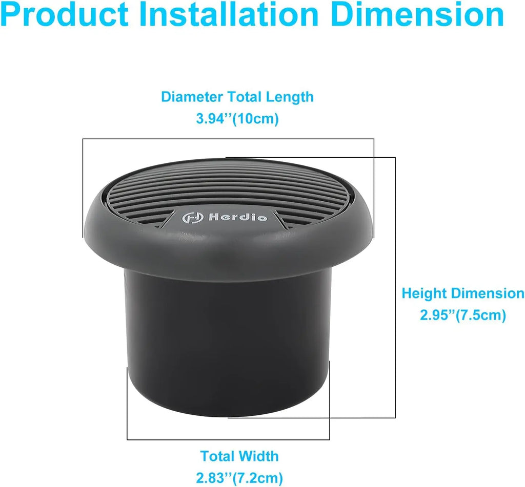 Herdio 160W 3 Inch Marine Boat Waterproof Speakers Motorcycle bluetooth Speaker Audio Stereo System For ATV UTV Outdoor (Gray)