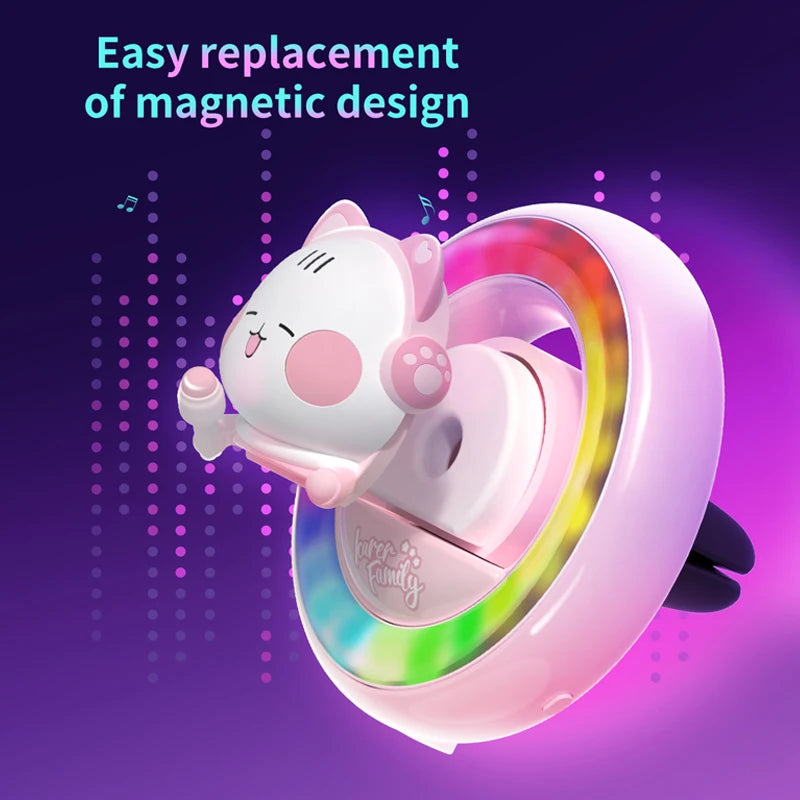 2025 new voice-activated RGB car air outlet aromatherapy car colorful music atmosphere lamp Type-C charging port