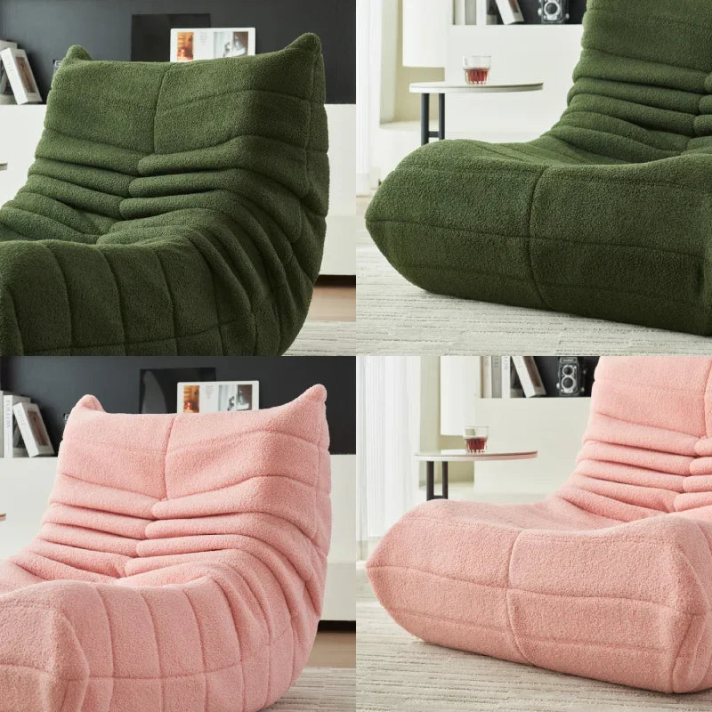 Anajqaqia Lazy Sofa Lamb Fleece Green Pink