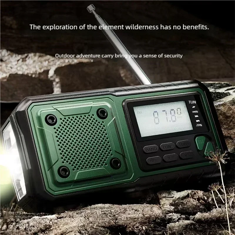 Multifunction Emergency Crank charging power station Radio FM/AM/SW/ Portable Radio with power bank, camping torch,reading lamp