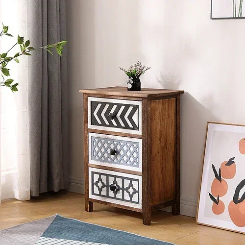Solid Wood Multi-Layer Drawer Storage Cabinet Living Room Retro Simple Storage Side Cabinet Combination Organizing Cabinet