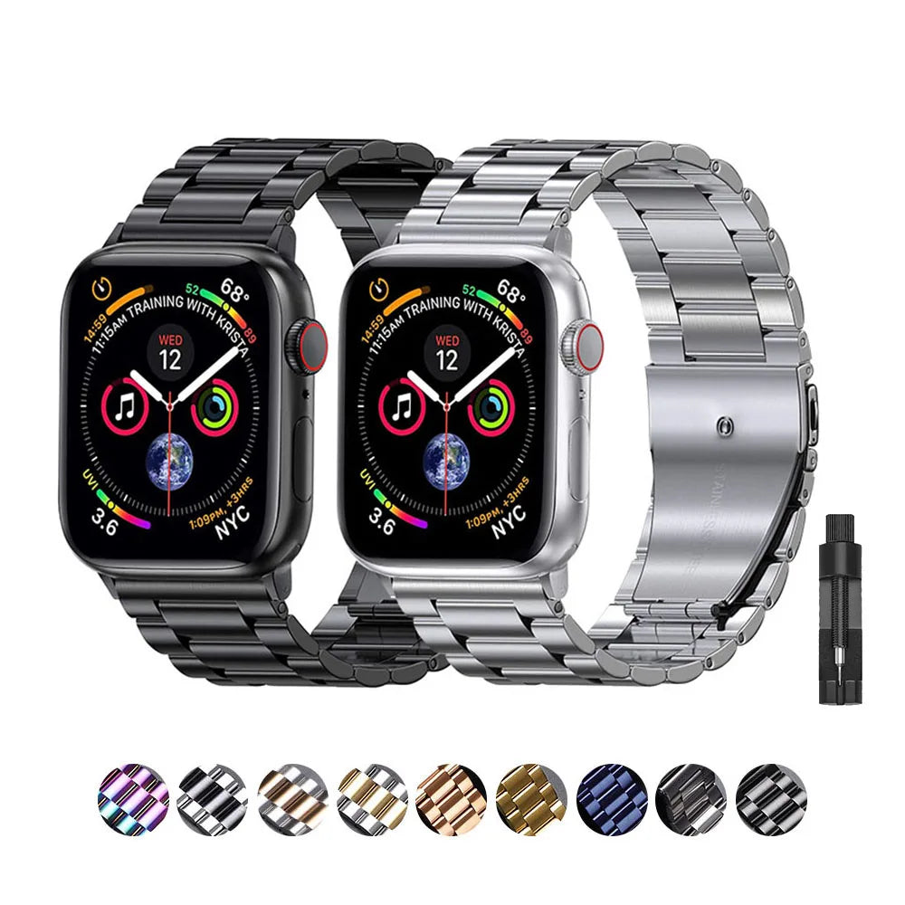 Stainless Steel Apple Watch Band - Metal Bracelet for 38-49mm Series 4-Ultra 2 | AlluCanFind