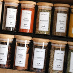 Kitchen Food Stickers Waterproof Food Spice Jar Label Seasoning Jar Sticker white black  Kitchen Canning Stickers Set