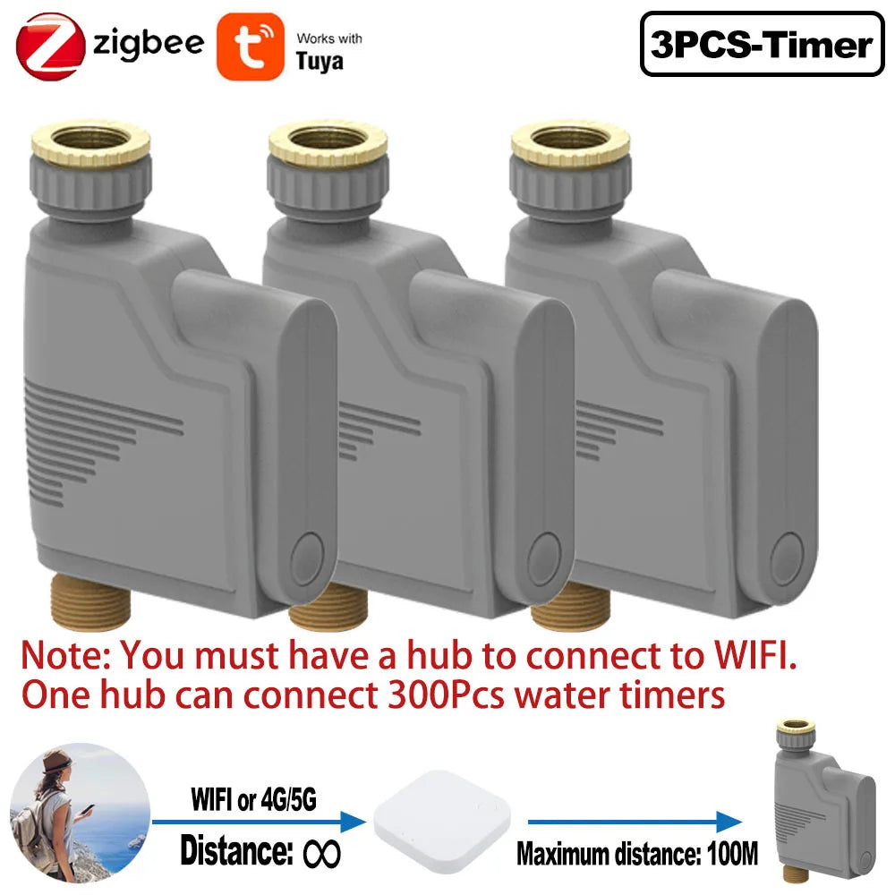 ZIGBEE WIFI Garden Watering Timer Smart Sprinkler Drip Irrigation System Built-in Water Flow Recorder Water Controller TUYA