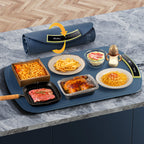 Electric Food Warming Tray Foldable Mat 8 TEMP Setting, Full-surface Heat in 5s Easy to Clean Nano-Material for Parties Family