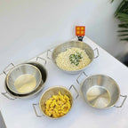 Home Chef Stainless Steel Seafood Rice Pot, Paella Pan, Saucepan, and Snack Plate for Kitchen Use