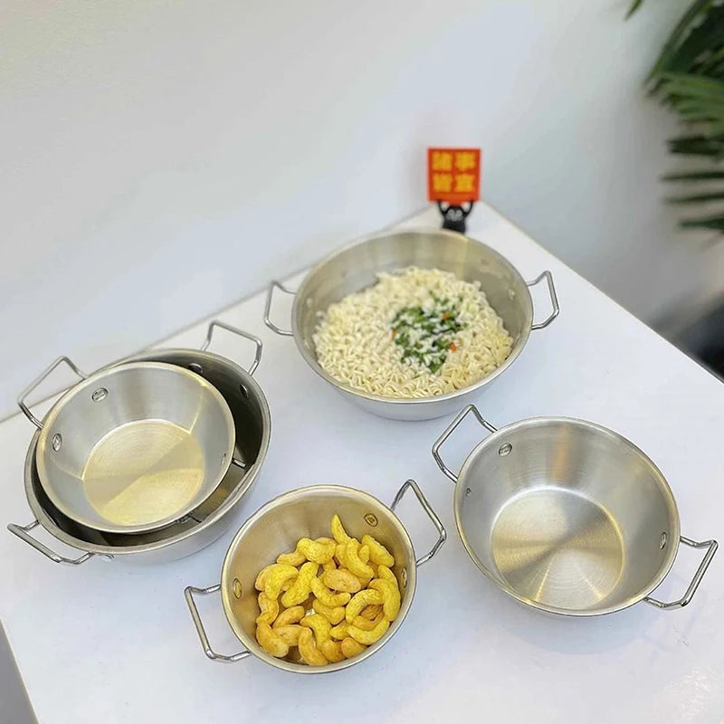 Home Chef Stainless Steel Seafood Rice Pot, Paella Pan, Saucepan, and Snack Plate for Kitchen Use