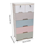Plastic Wardrobe Kids Drawers Storage with 6 Drawers Closet Dresser Organizer Bedroom Furniture for Clothes