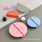 1Piece Colorful Kitchen Cabinet Handles Wardrobe Door Drawer Knob Semi-circular Cream Style Children's Room Color Handle Pairing
