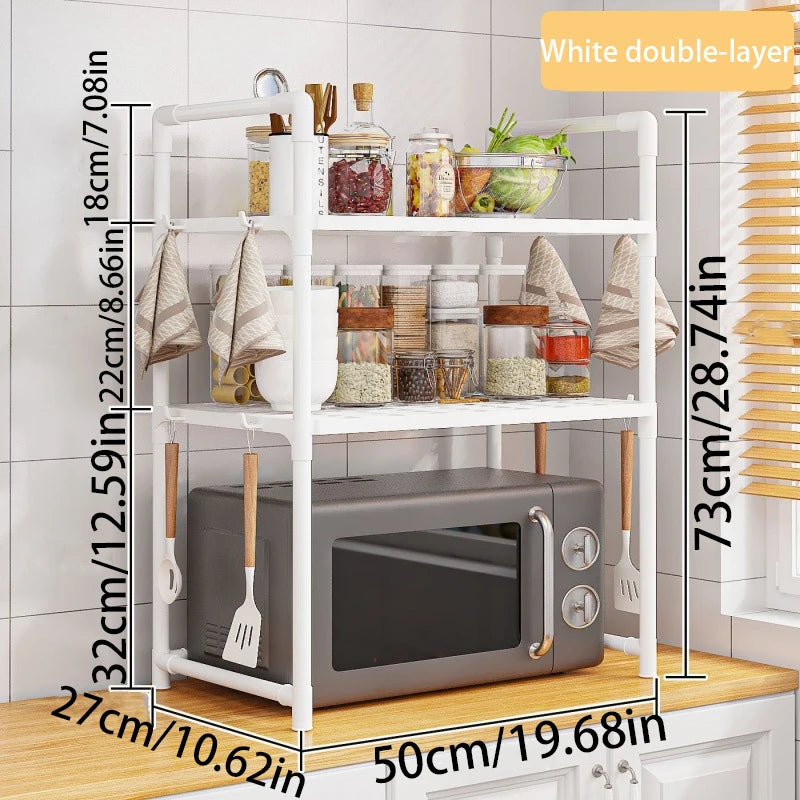 1 Set Of Multifunctional Thickened Household Kitchen Microwave Storage Rack, Microwave Seasoning Storage Rack