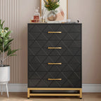 Wooden Dresser for Bedroom, Dressers & Chest of Drawers with 4 Drawer, Wood nightstand for Storage and Organization
