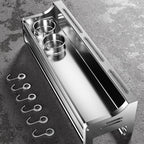 Stainless Steel Wall-Mounted Kitchen Storage Rack No-Drill Spice Shelf Knife Holder Condiment Organizer for Kitchen Counter