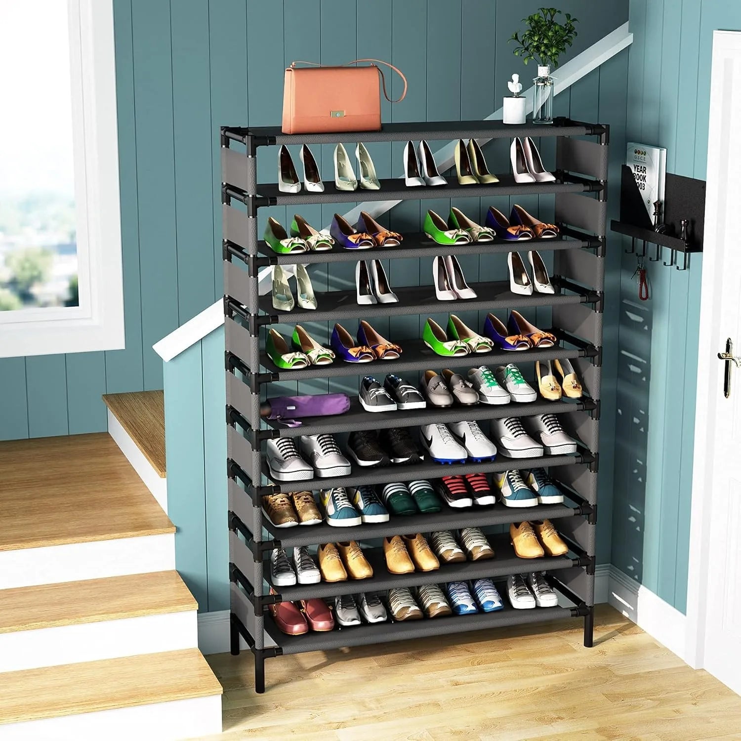 Multi-layer storage Rack, Large Capacity Organizer, bedroom furniture Shoe Shelf for 50 Pair, Book shelf, Versatile usage