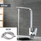 Black/silver Kitchen Faucets 7-shaped Copper Alloy Kitchen Hot And Cold Mixing Faucet Single Handle Deck Mounted