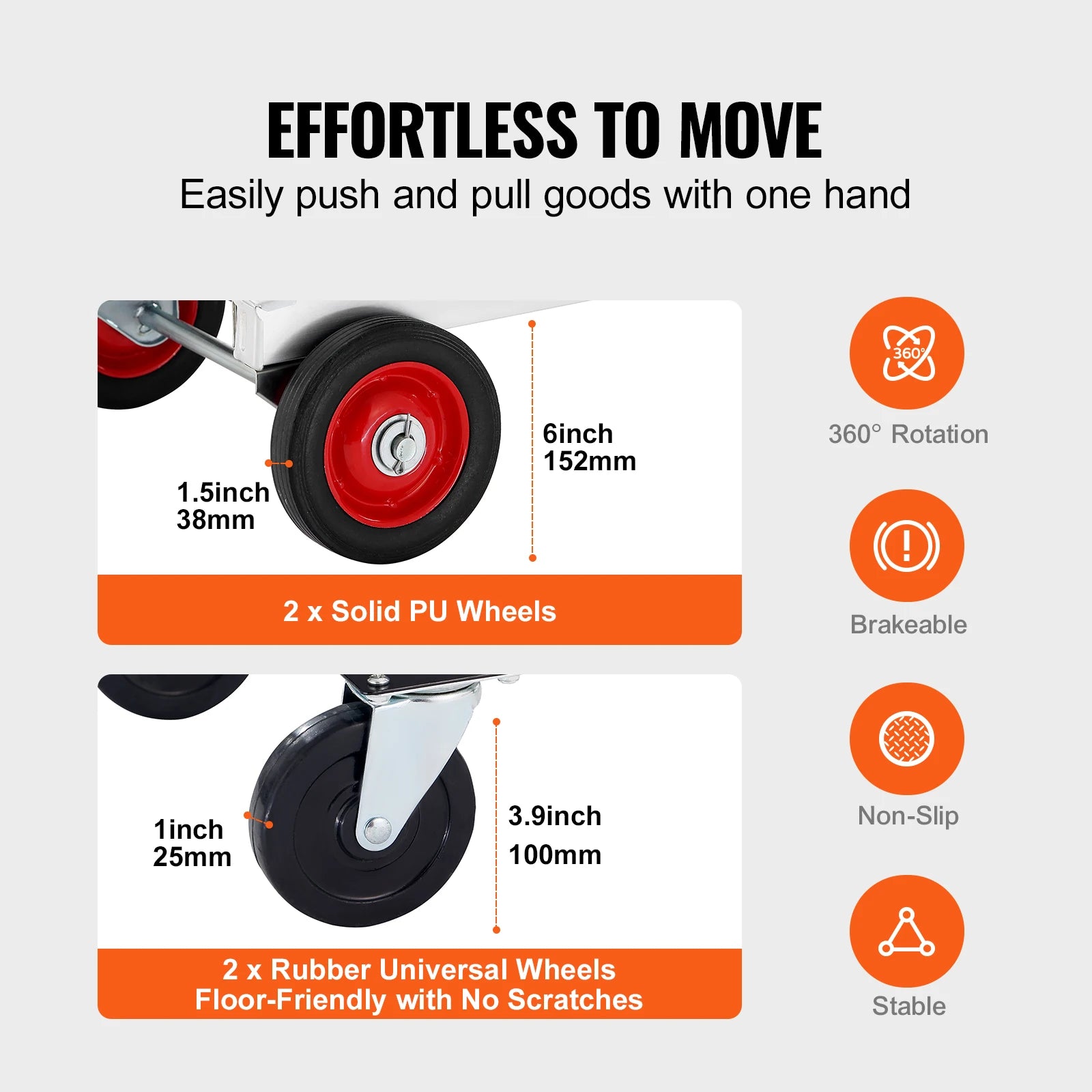 Folding Hand Truck 400 lbs Capacity Lightweight Dolly with Wheels for Moving