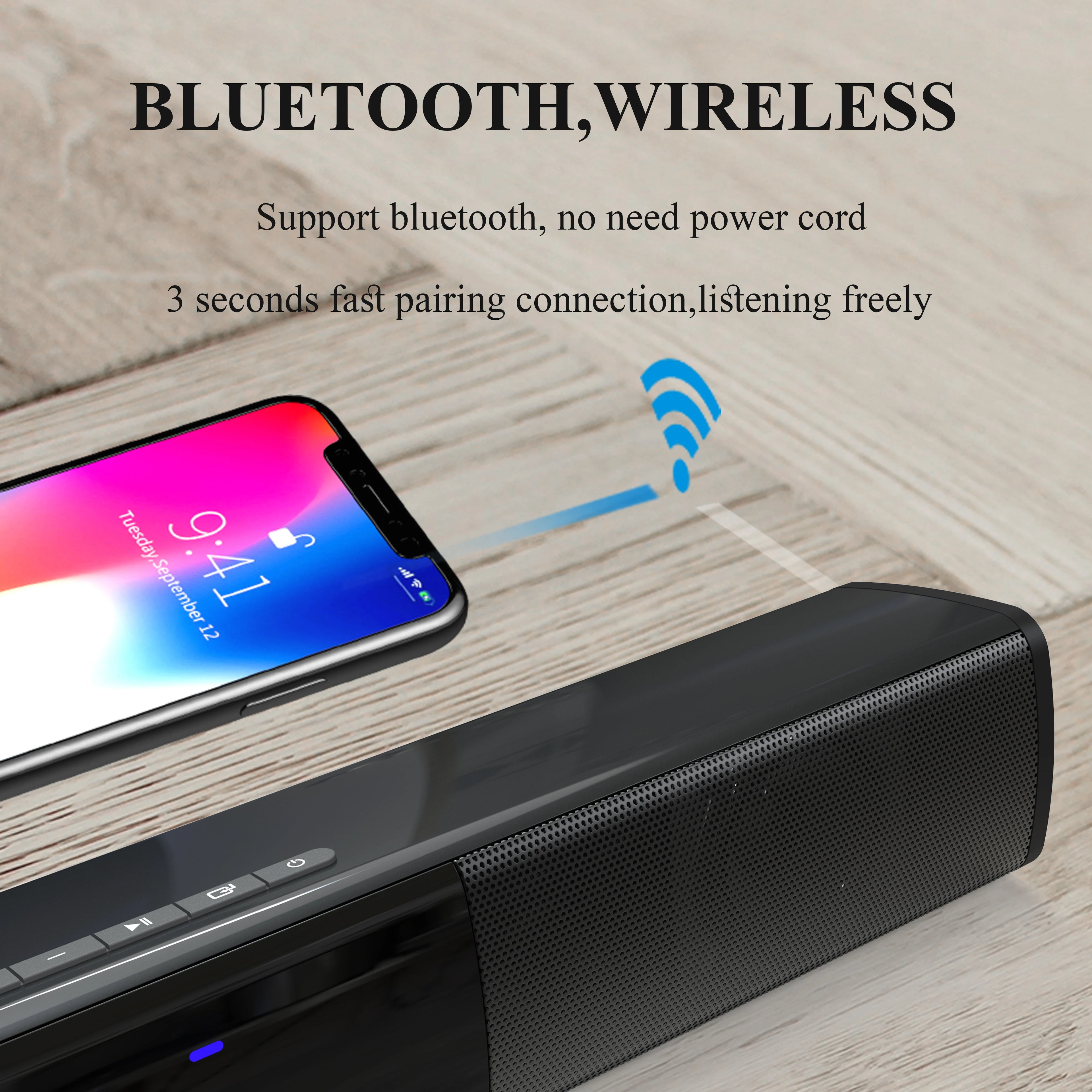 Mini Portable Soundbar For Computer TV Speakers Caixa De Som Wireless Bluetooth Stereo  With Radio Remote Control Free Shopping
