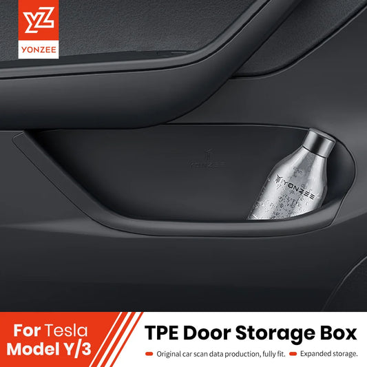 YZ For Tesla Model Y Model 3 Highland 2024 Tesla Door Side Storage Box Front Rear Side Interior Storage Modification Accessories