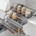 Kitchen Storage Rack Pull-Down Hanging Basket Under-Cabinet Spice Drawer Overhead Telescoping Seasoning Shelf for Small Kitchens