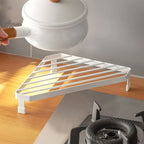 Kitchen Metal  Triangular Iron Rack Heat Insulation Pot Rack Heat-Resistant Corner Countertop Frying Pan Storage Rack